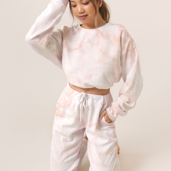 Nude Pink Tie Dye Sweatshirt - Picture 2 of 5